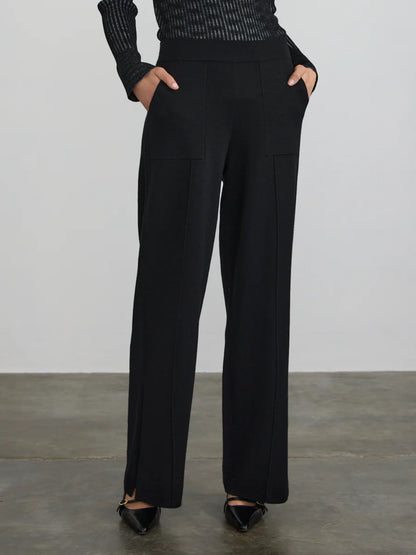 Margaret O'Leary Split Hem Pant- Black