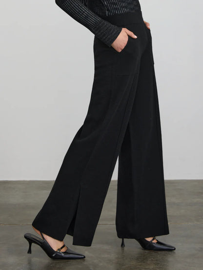 Margaret O'Leary Split Hem Pant- Black