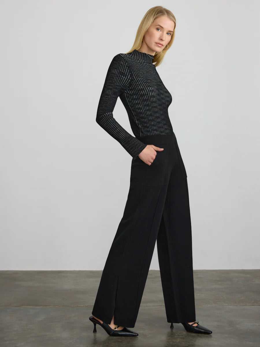 Margaret O'Leary Split Hem Pant- Black