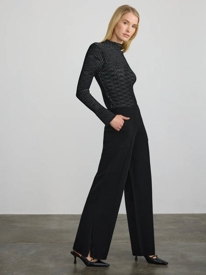 Margaret O'Leary Split Hem Pant- Black