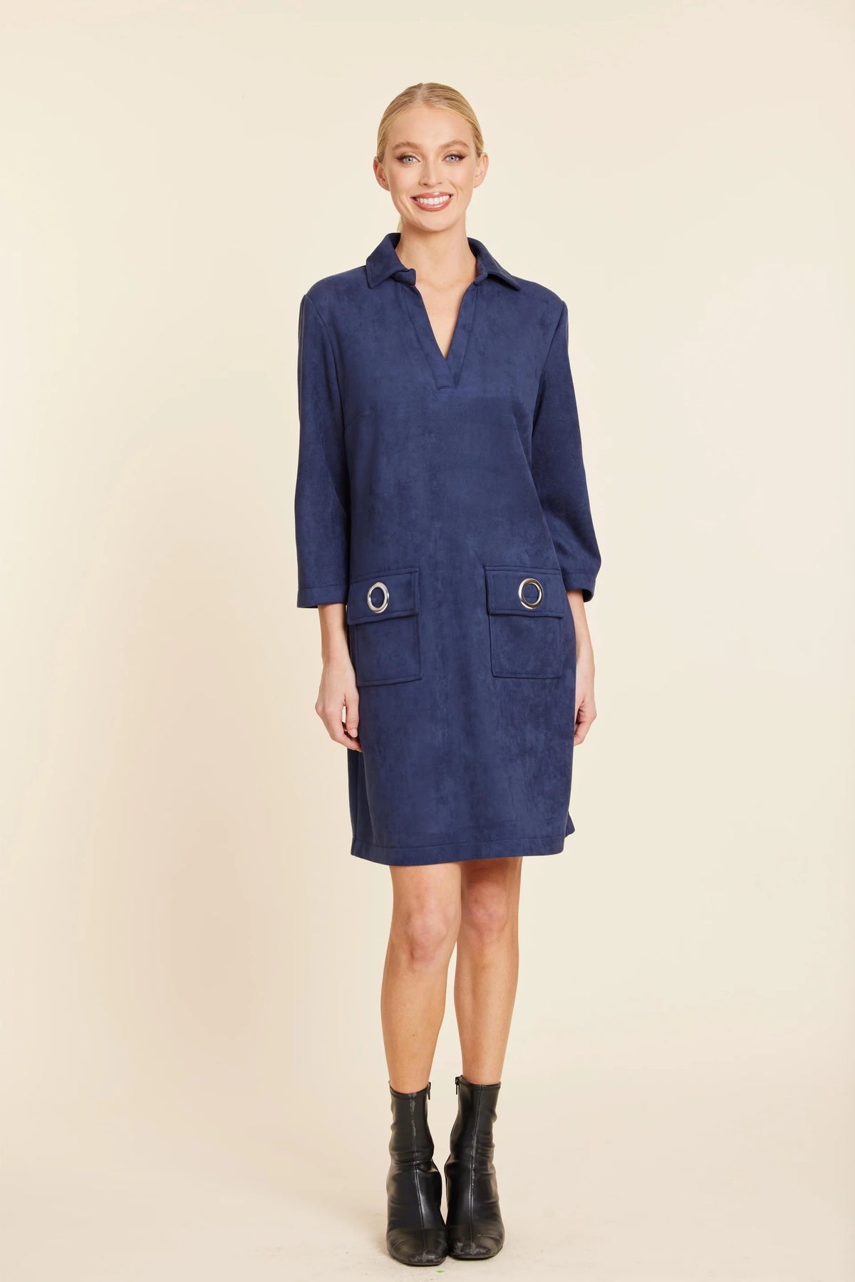 DolceCabo Faux Suede Dress With Grommets