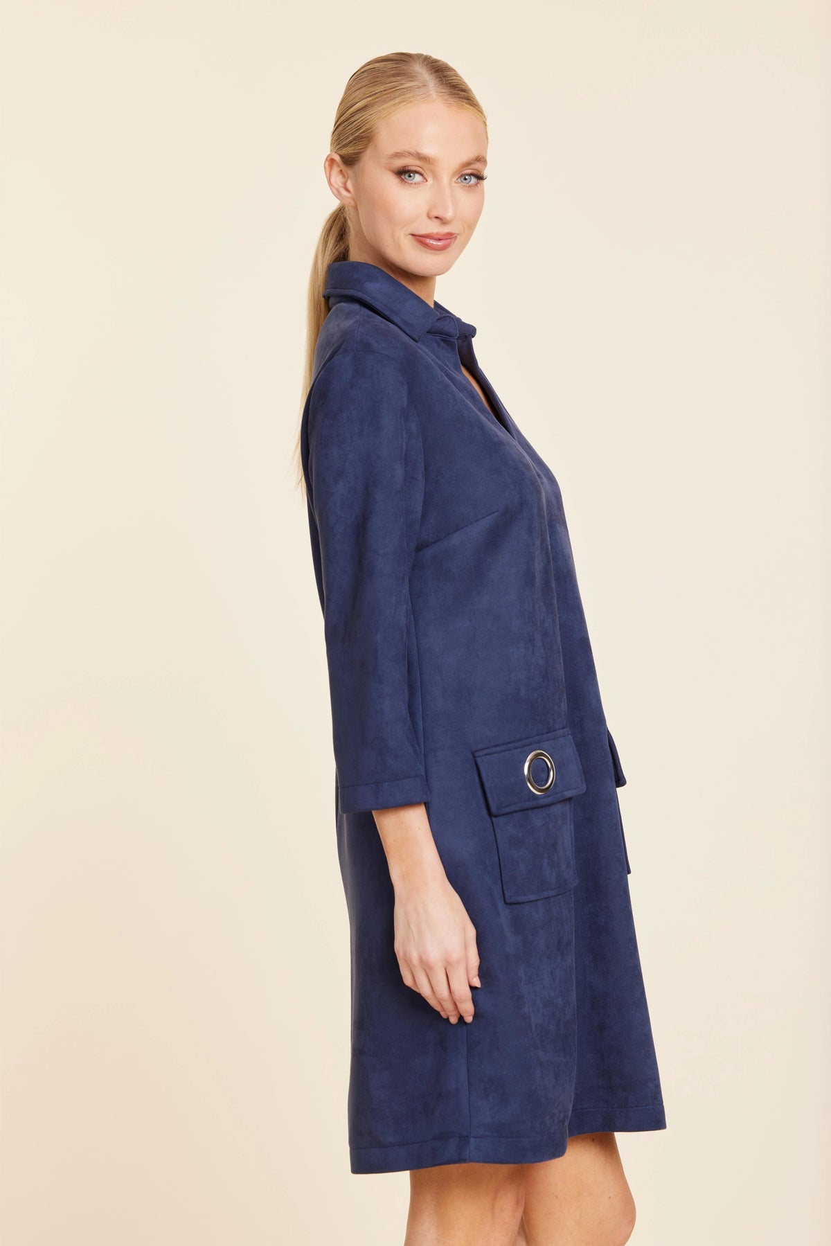 DolceCabo Faux Suede Dress With Grommets