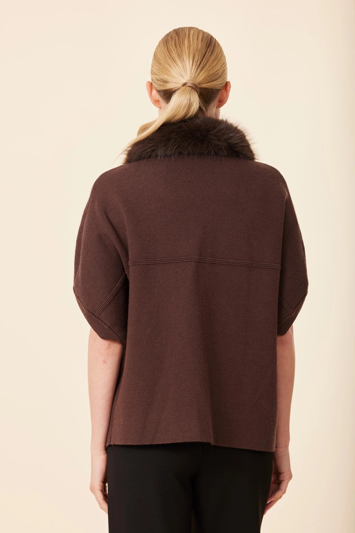 DOLCE CABO Faux Fur Trimmed Cocoon Cardigan