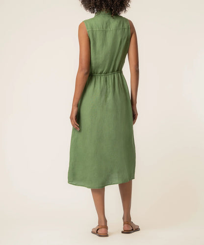 KUT FROM THE KLOTH Bowie Linen Dress in Olive