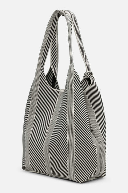ILSE JACOBSEN Knitted Bag - Milk Creme Black