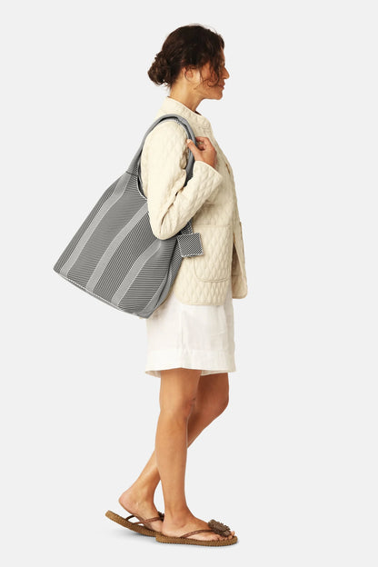 ILSE JACOBSEN Knitted Bag - Milk Creme Black