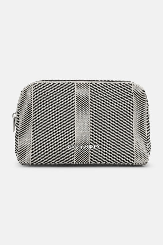 ILSE JACOBSEN Knitted Makeup Bag - Milk Creme Black
