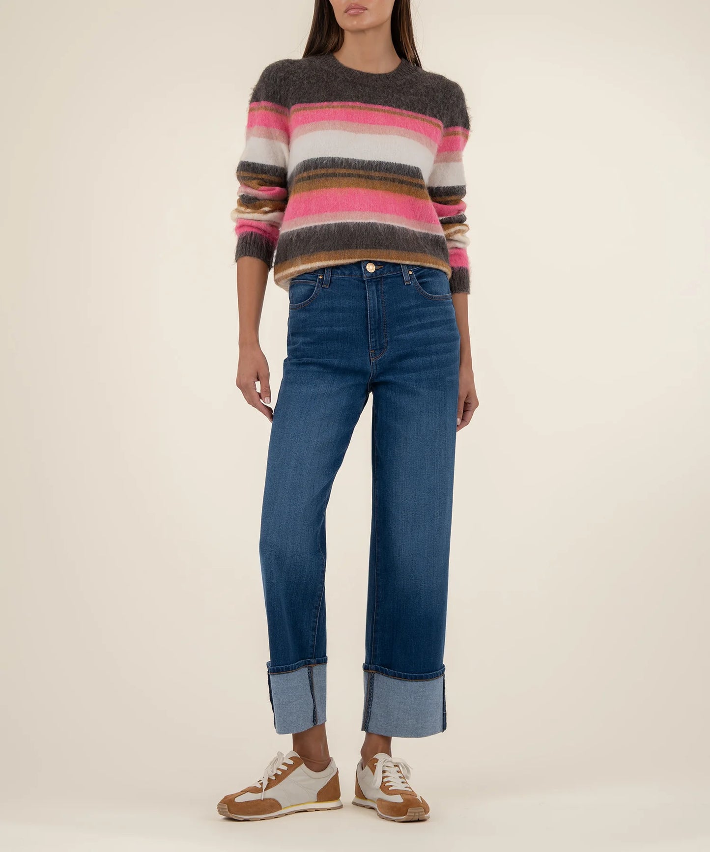 KUT FROM THE KLOTH Elvira Zzz Striped Pullover Sweater