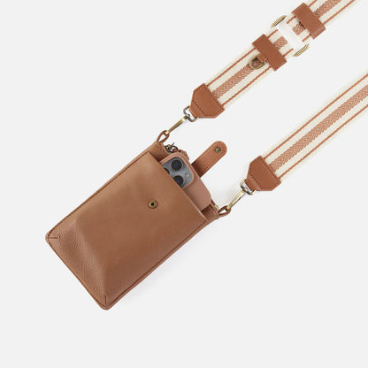 HOBO Cass Phone Crossbody Pebbled Leather | Brown Sugar