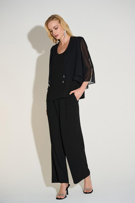 JOSEPH RIBKOFF Layered Chiffon 2 piece set with Rhinestone Detail