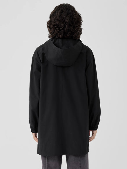 EILEEN FISHER Stand Collar Long Coat In Black