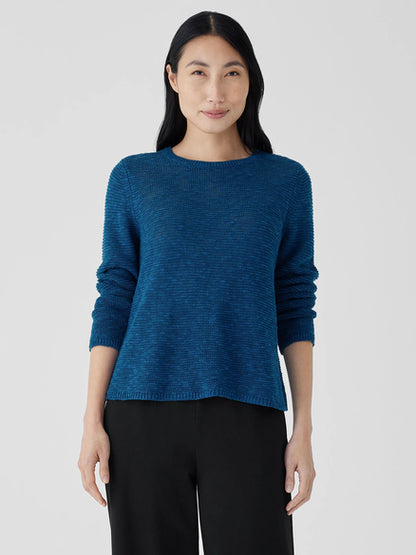 EILEEN FISHER Organic Linen Cotton Slub Crew Neck Top