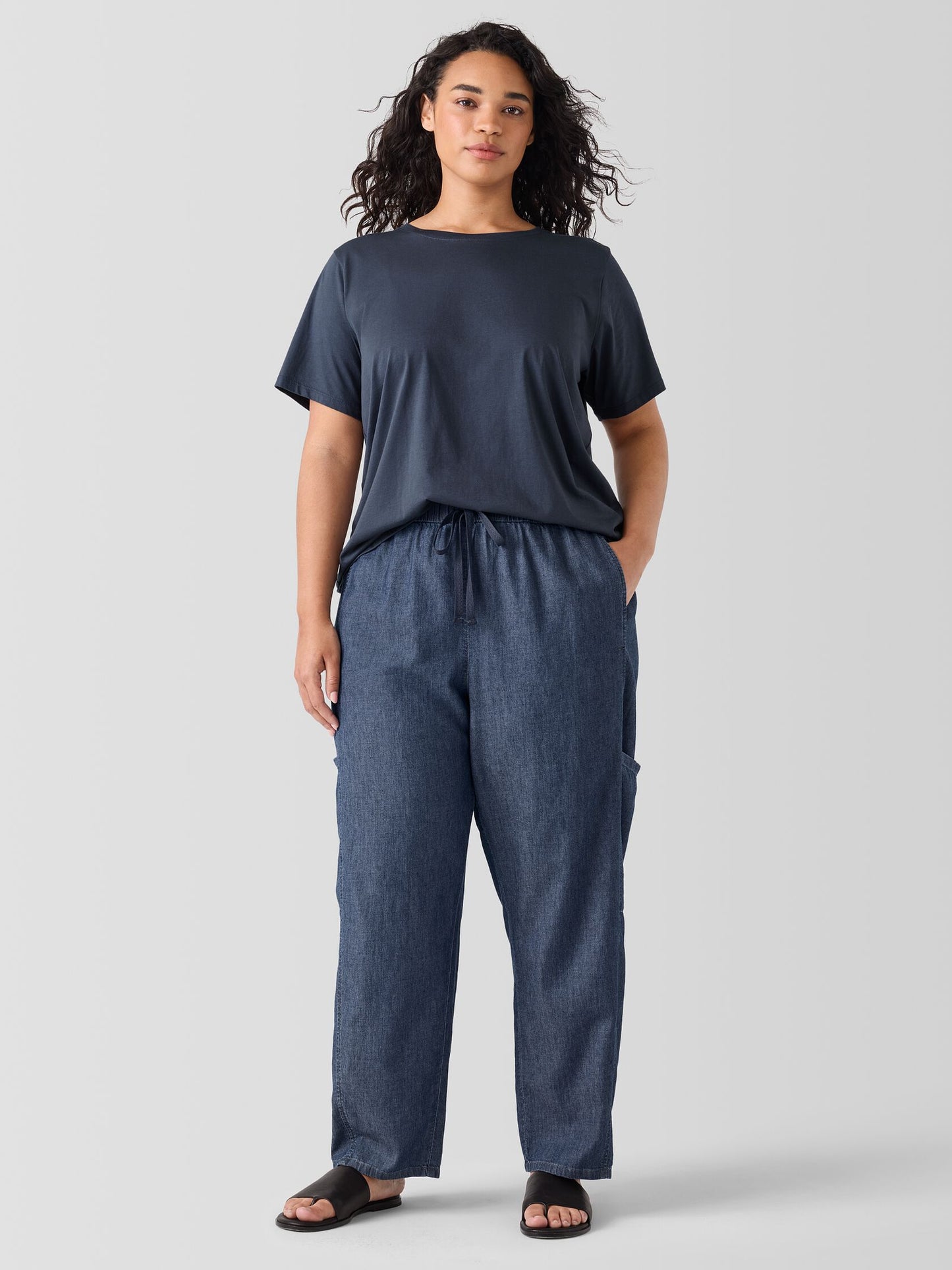 EILEEN FISHER Airy Organic Cotton Twill Cargo Pant