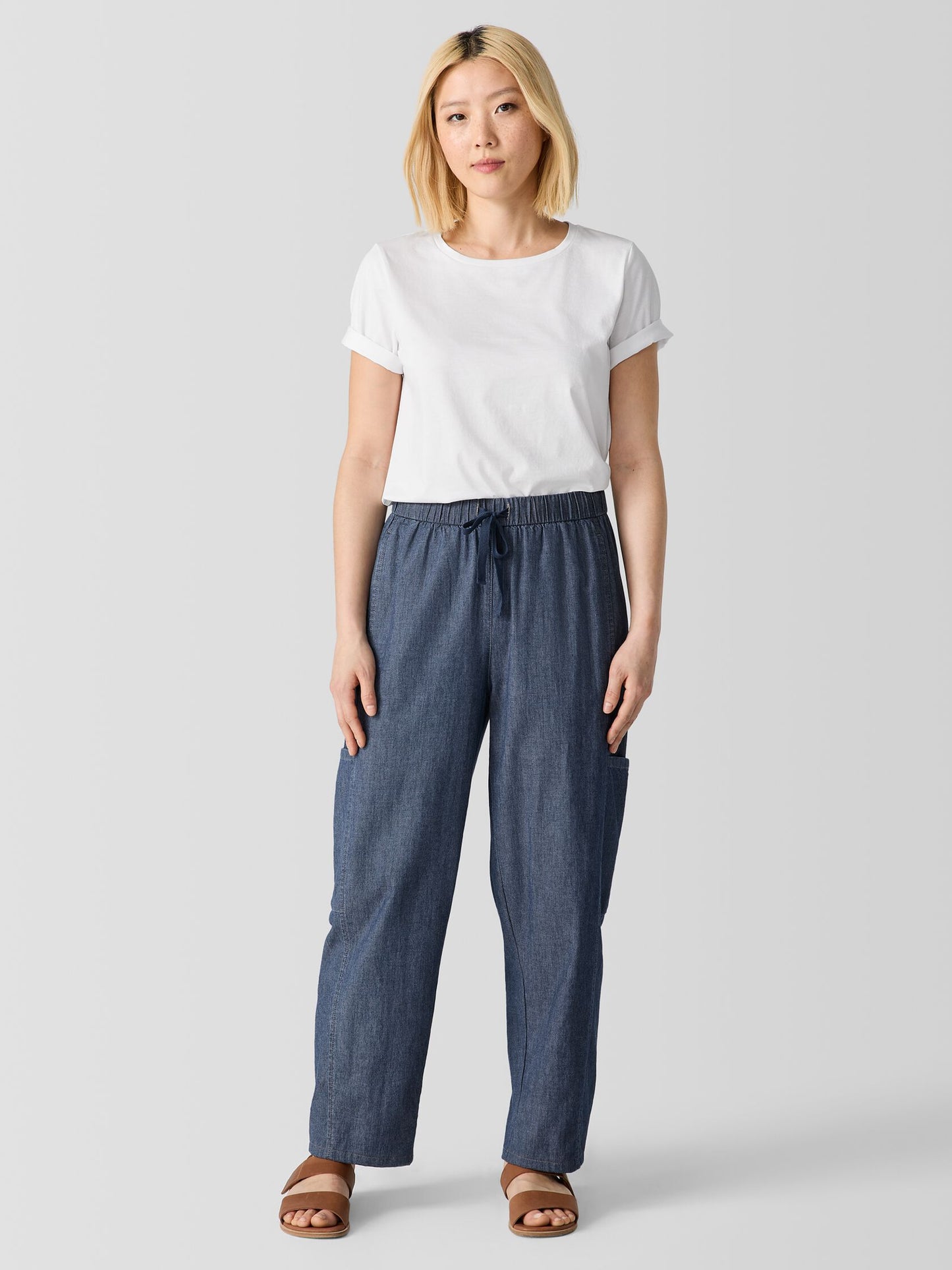 EILEEN FISHER Airy Organic Cotton Twill Cargo Pant