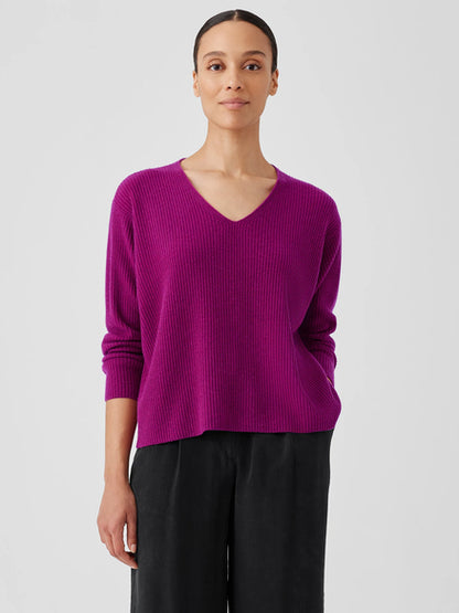 EILEEN FISHER V-Neck Pullover Rhapsody