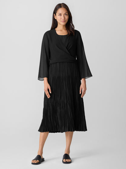 EILEEN FISHER Sheer Silk Georgette Tie Jacket