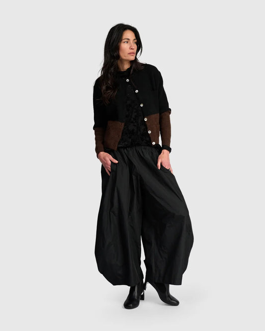 ALEMBIKA MAEVE CARDIGAN, BLACK/CHOCO