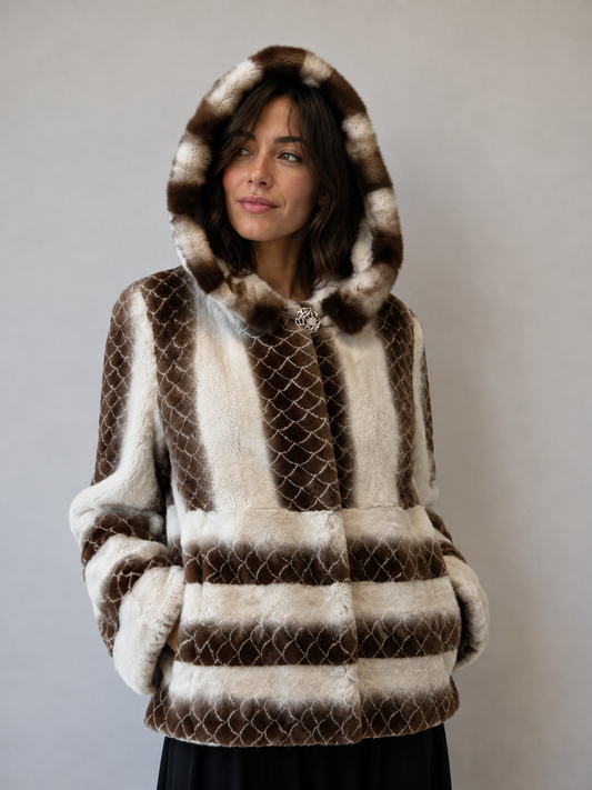 Rex Rabbit Jacket w/Mink trim