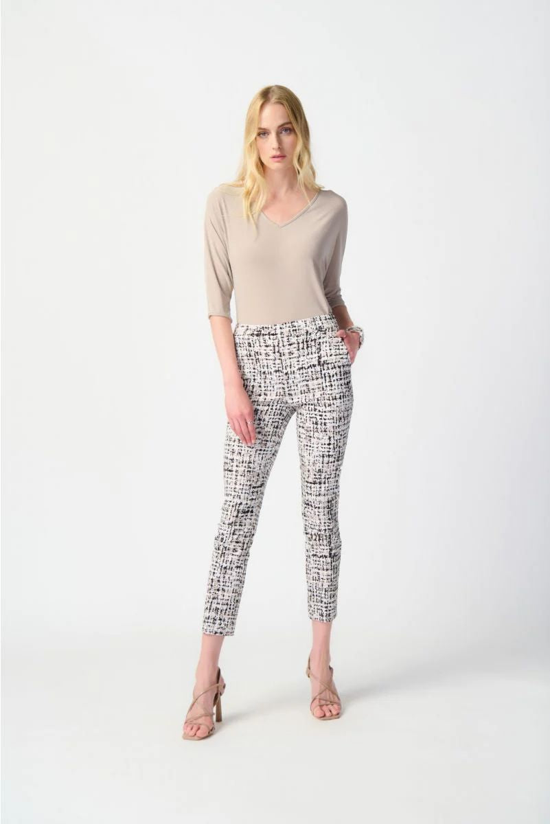 JOSEPH RIBKOFF Abstract Print Pull-On Pants