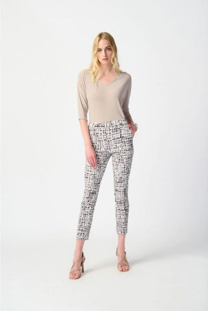 JOSEPH RIBKOFF Abstract Print Pull-On Pants