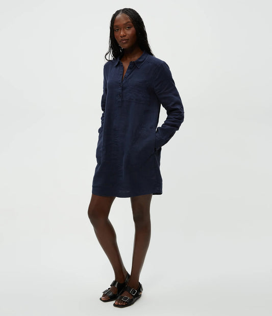 MICHAEL STARS Eleanor Linen Shirt Dress