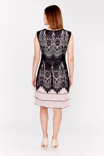 FRANK LYNMAN Knee-length Lace Overlay Dress