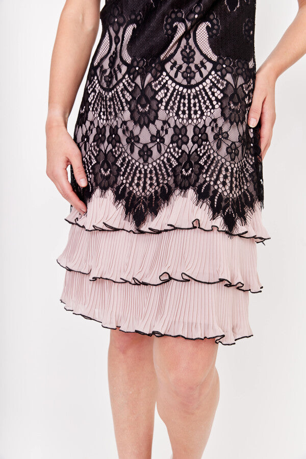FRANK LYNMAN Knee-length Lace Overlay Dress
