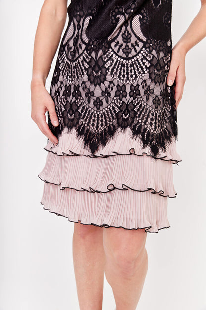 FRANK LYNMAN Knee-length Lace Overlay Dress