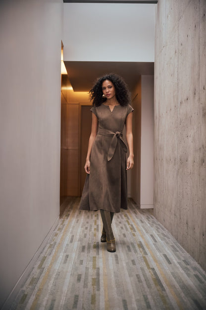 Joseph Ribkoff V-neck Belted Midi Dress