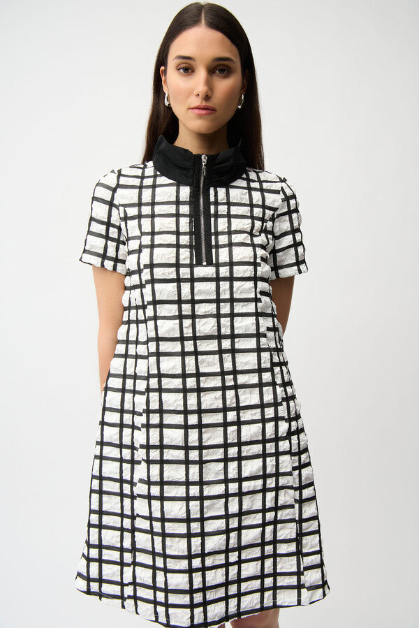 JOSEPH RIBKOFF Checkered Mini A-line Dress