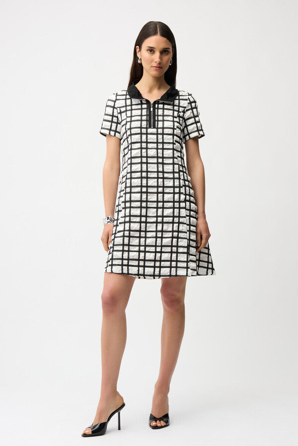 JOSEPH RIBKOFF Checkered Mini A-line Dress
