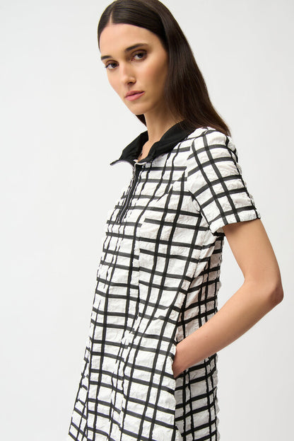 JOSEPH RIBKOFF Checkered Mini A-line Dress
