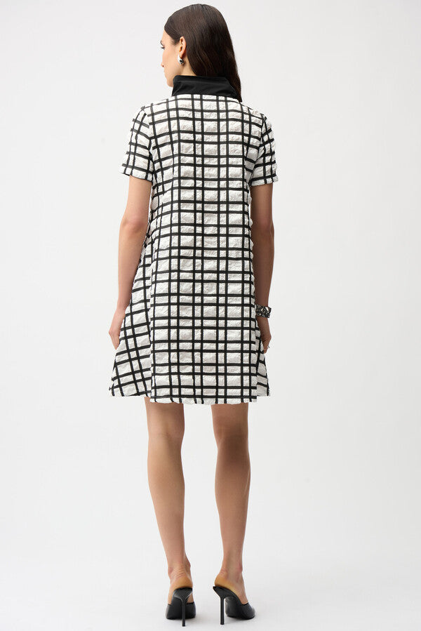 JOSEPH RIBKOFF Checkered Mini A-line Dress