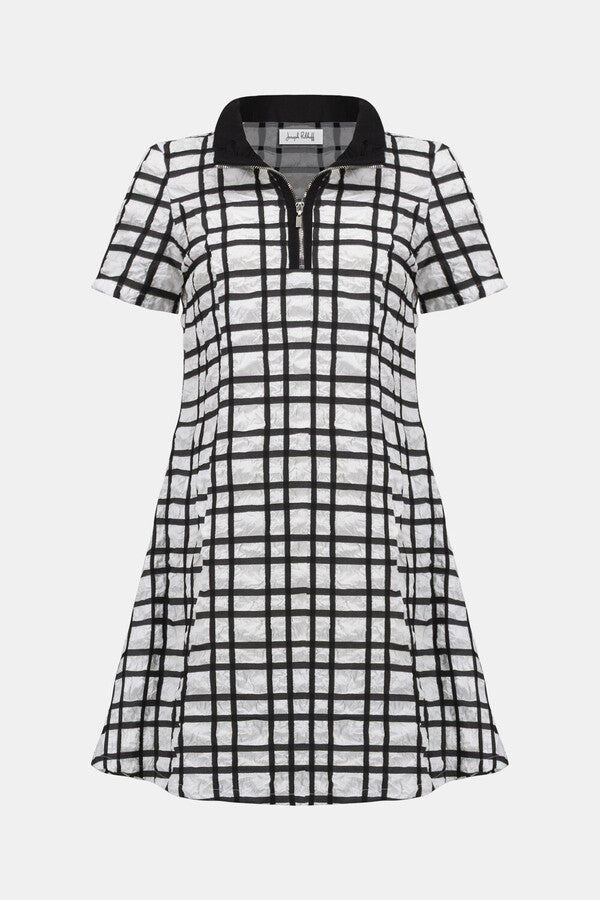 JOSEPH RIBKOFF Checkered Mini A-line Dress