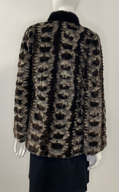 Sheared Mink Sections Jacket