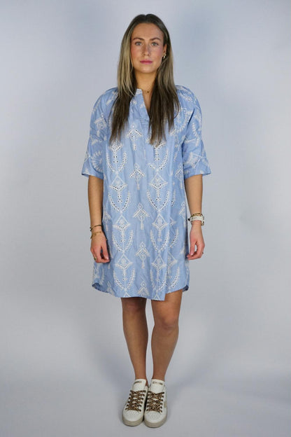 REPEAT CASHMERE Sky Embroidered Dress