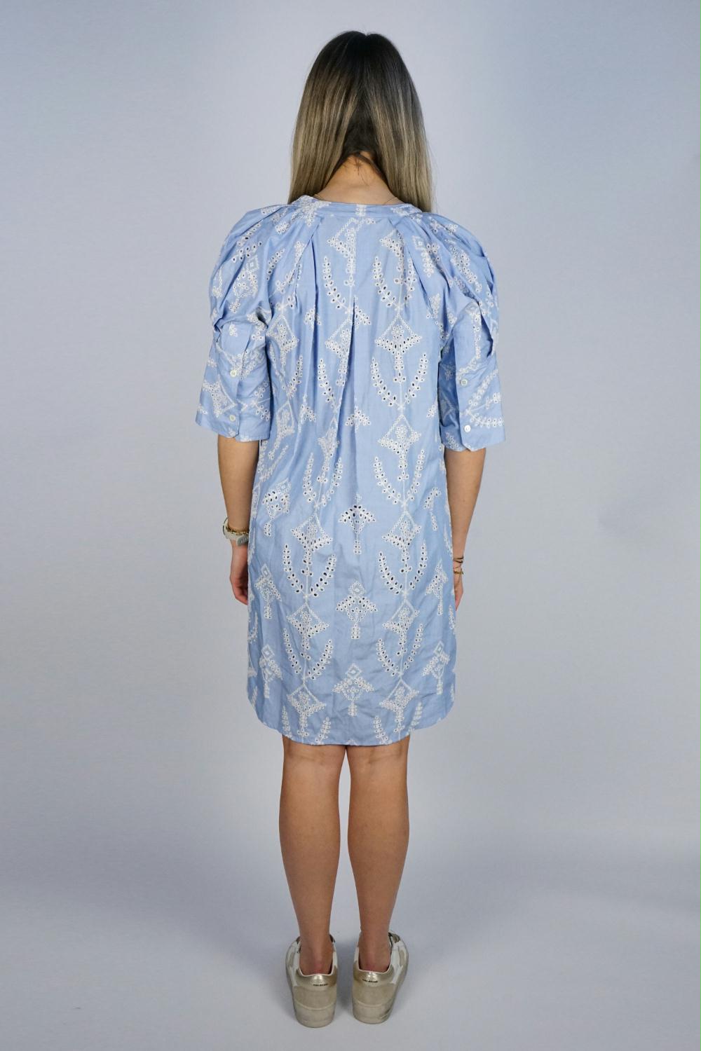 REPEAT CASHMERE Sky Embroidered Dress