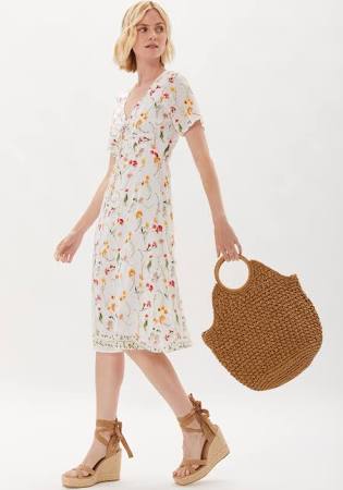 ECRU Barrymore Embroidered and Printed Dress