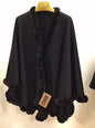 Black Cashmere Cape Mink Trim