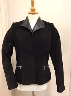 Black Suede Jacket Leather Trim