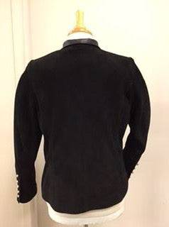 Black Suede Jacket Leather Trim