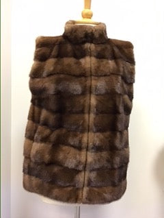 Horizontal Mahogany Mink Vest